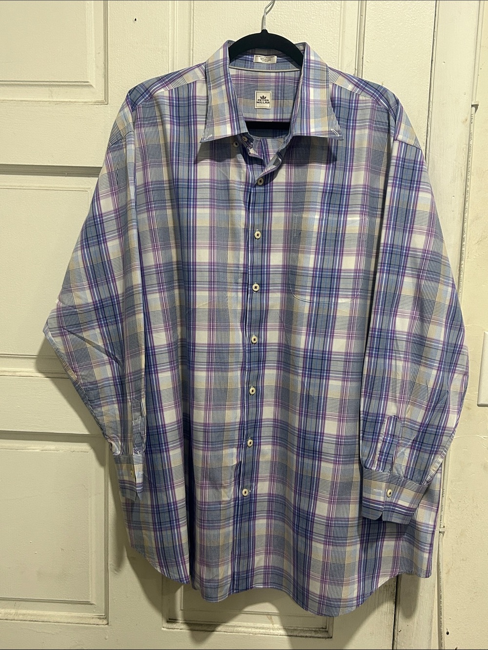 Peter Millar Men's Plaid Button-Down Shirt in Blue and Purple